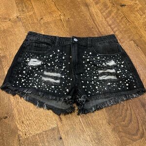 NWT Women’s Vocal Jean Shorts Black and White Size Medium
